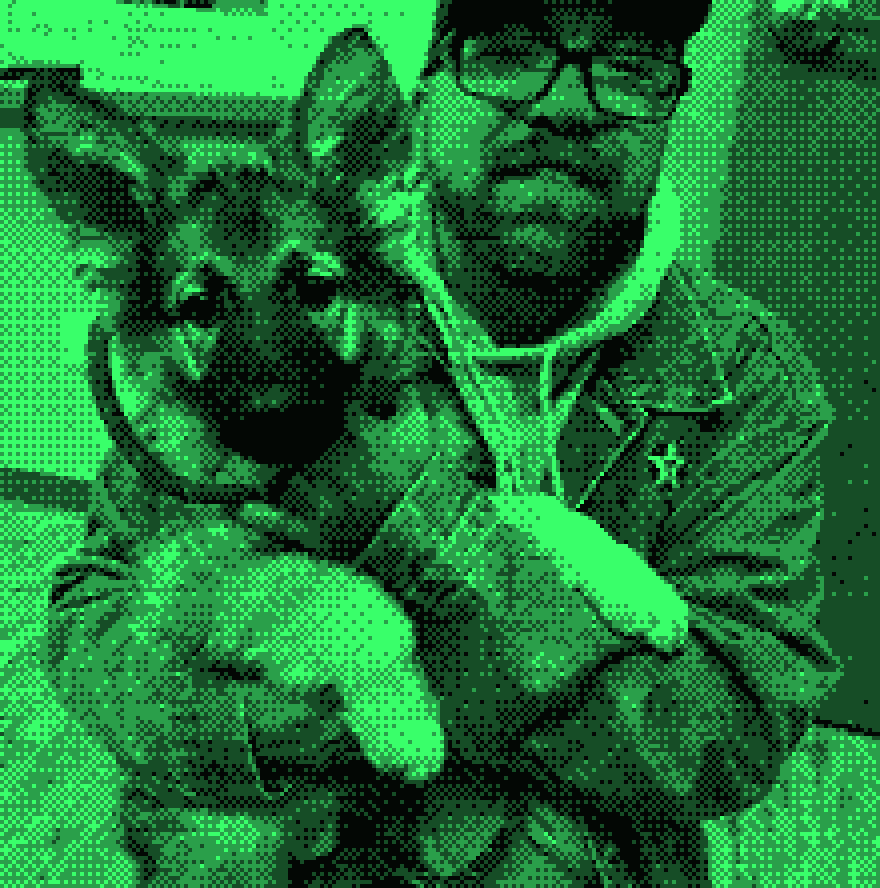 Doug holding Vader as a puppy